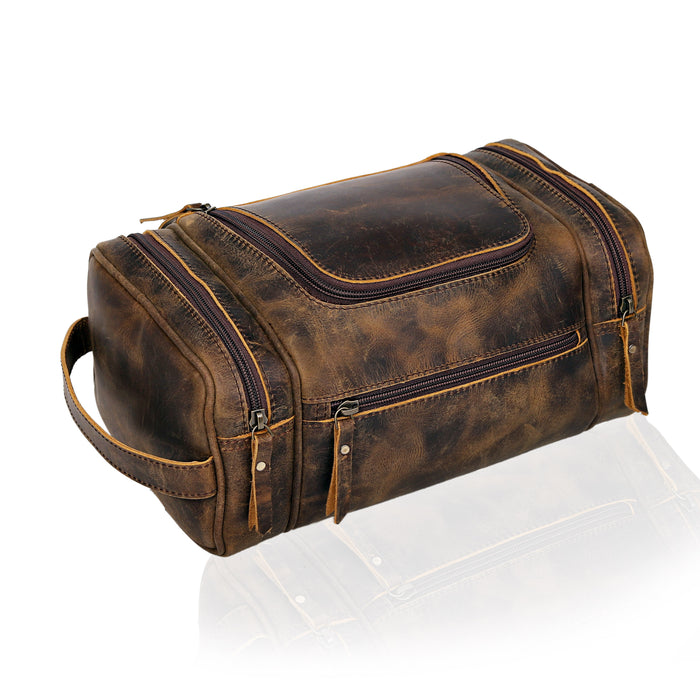 Rio Grande Leather Toiletry & Large Dopp Kit - Brown