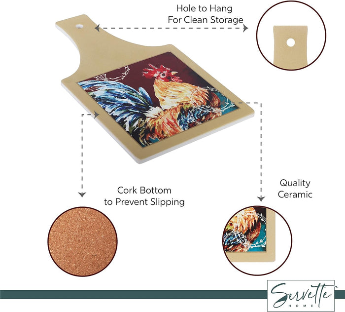 Rooster Trivet - Tan