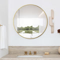 Round 600mm Brushed Gold Framed Mirror - Acqua Bathrooms