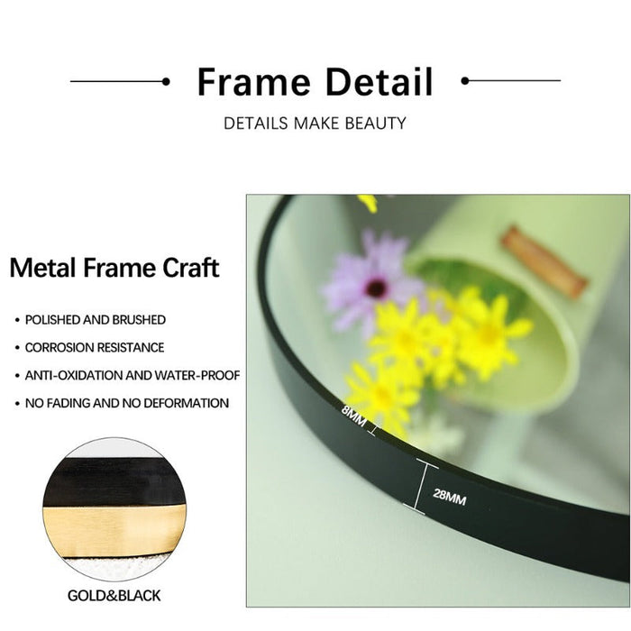Indulge | Round 600mm Brushed Gold Framed Mirror - Acqua Bathrooms
