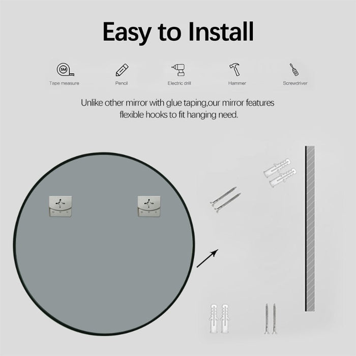 Indulge | Round 600mm Matte Black Framed Mirror - Acqua Bathrooms