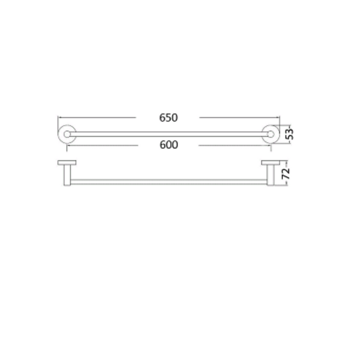 Cesena Chrome 600mm Single Towel Rail - Acqua Bathrooms