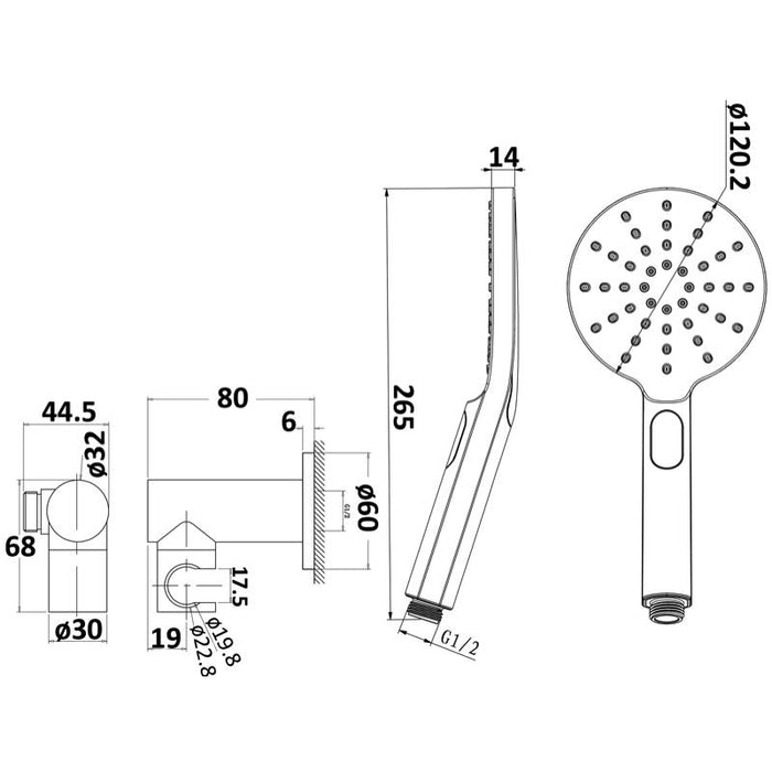 Cesena Hand Held Shower Rail - Acqua Bathrooms