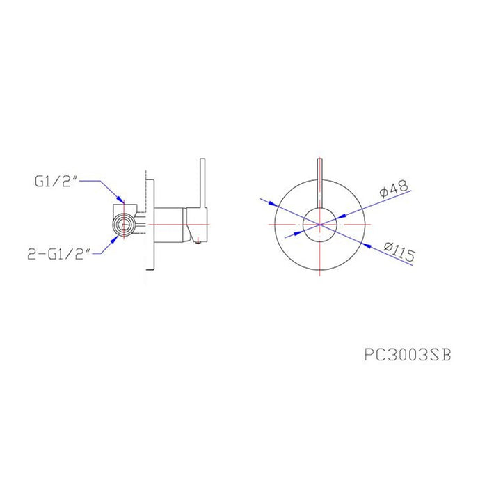 Cesena Mini Plate Wall Mixer - Acqua Bathrooms