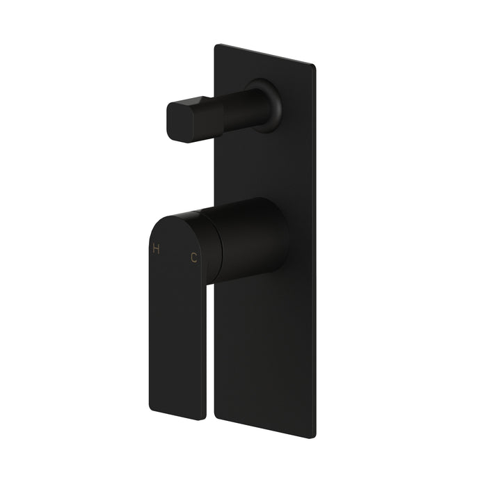 Ikon Ruki Black Wall Diverter - Acqua Bathrooms