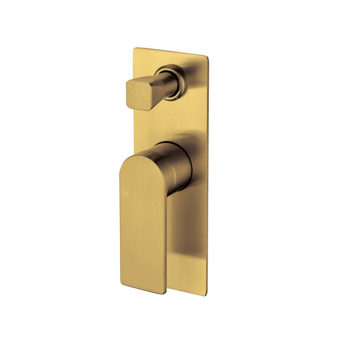 Ikon Ruki Brushed Gold Wall Diverter - Acqua Bathrooms