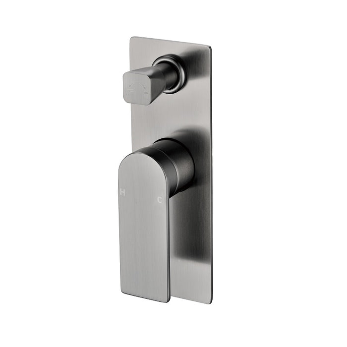 Ikon Ruki Gun Metal Wall Diverter - Acqua Bathrooms