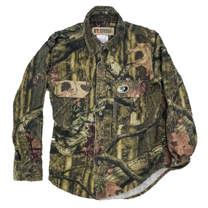 Russell Outdoors Mossy Oak Break Up Camo Kids Field Shirt - Medium - Army & Outdoors - Field Shirts