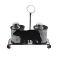Rustic Galvanized Steel Salt and Pepper Holder