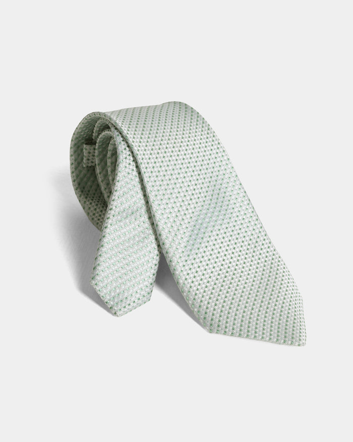 Sage Green Silk Jacquard Tie - Wyn