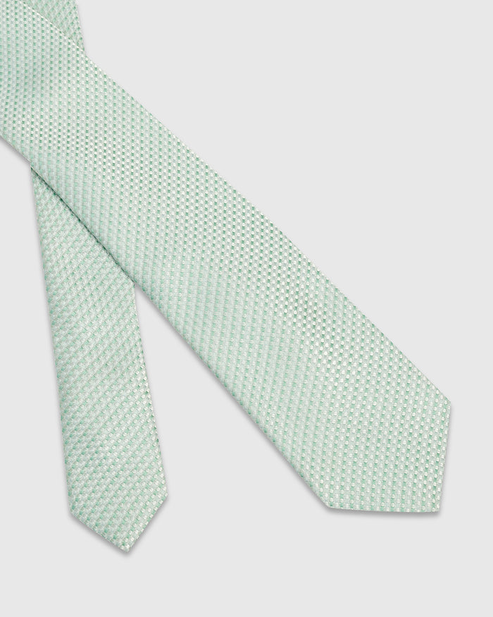 Sage Green Silk Jacquard Tie - Wyn