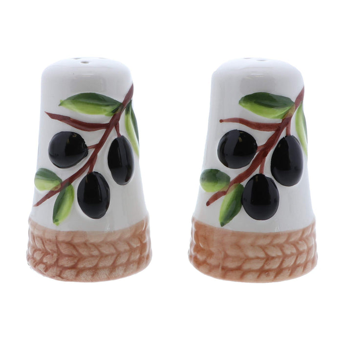 Salt and Pepper Shaker with Olive Branch