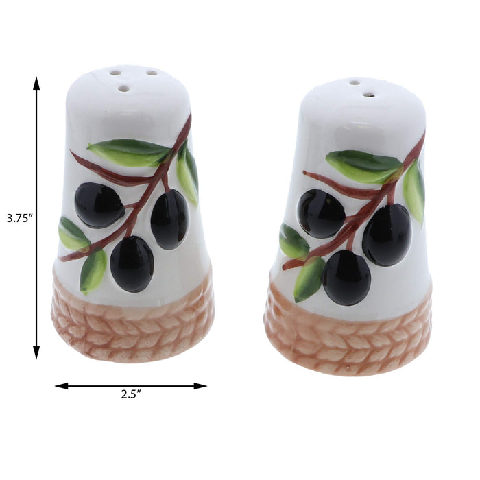 Salt and Pepper Shaker with Olive Branch