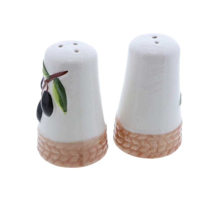 Salt and Pepper Shaker with Olive Branch
