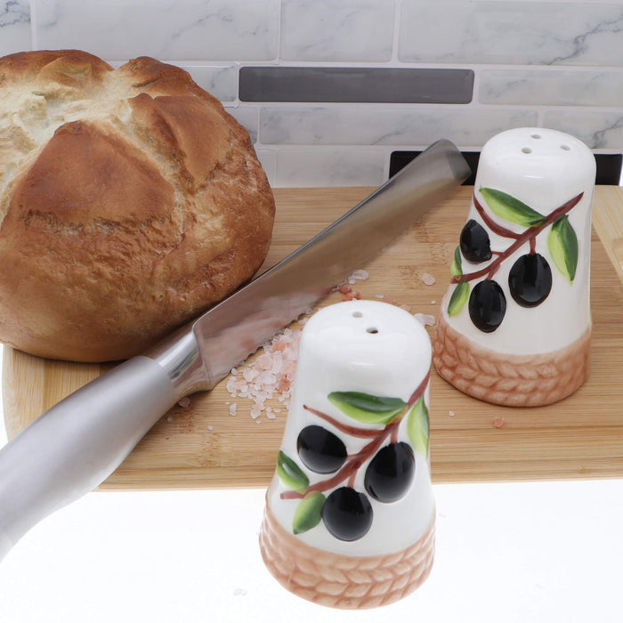 Salt and Pepper Shaker with Olive Branch