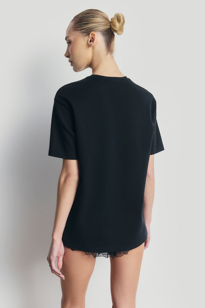 Satin Lace Detail Shorts - Black