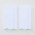 Scalloped Edge Hand Towel with Matcha Piping