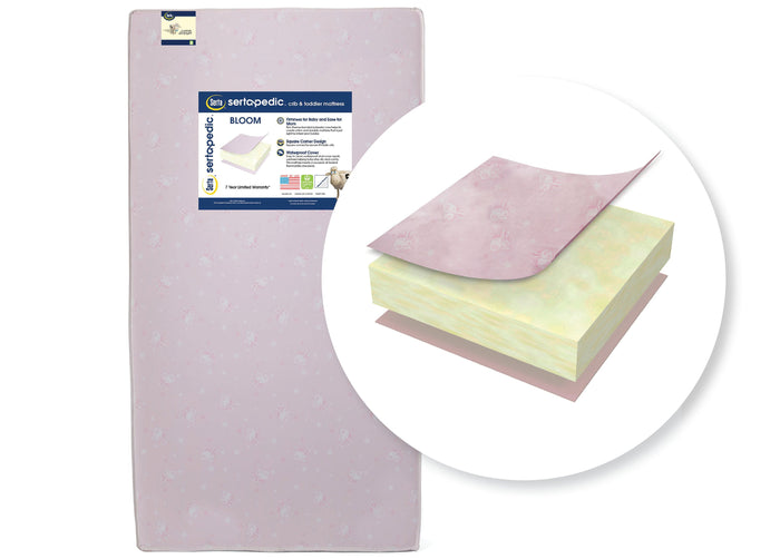 SertapedicÂ® Bloom Crib and Toddler Mattress (A41103-3190-NO), cutout, a2a No Color (NO)