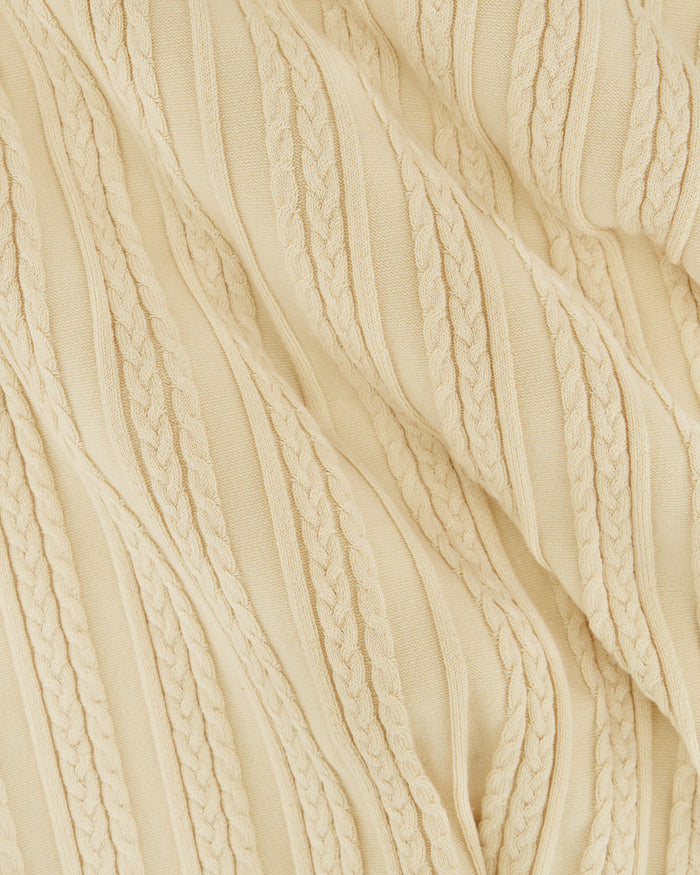 Southern Gents Knit Polo - Cable Knit ButterscotchSouthern Gents Knit Polo - Cable Knit Tan
