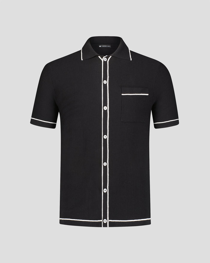 Southern Gents Knit Polo - Tipped Black