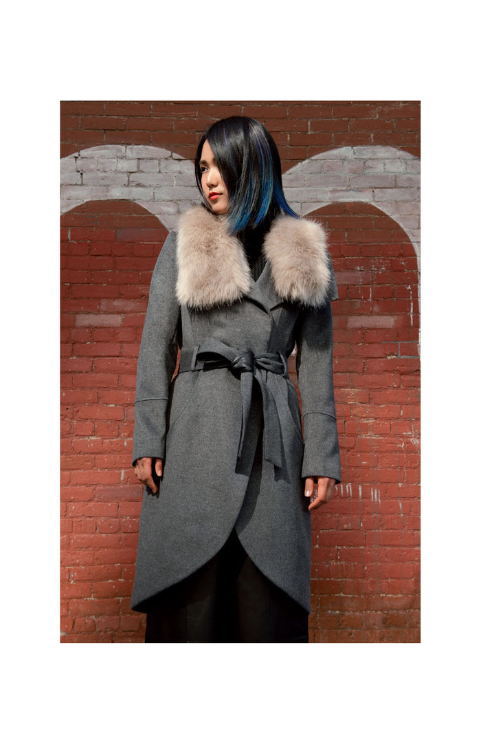 Shasha Jacket with faux fur collar