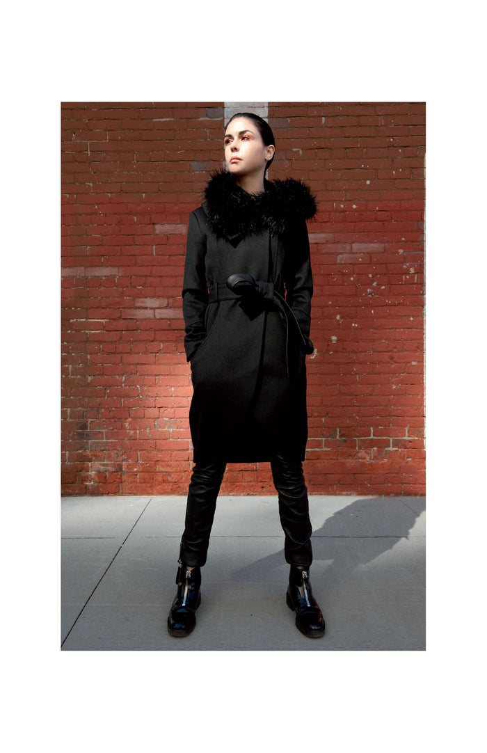 Shasha Jacket with faux fur collar
