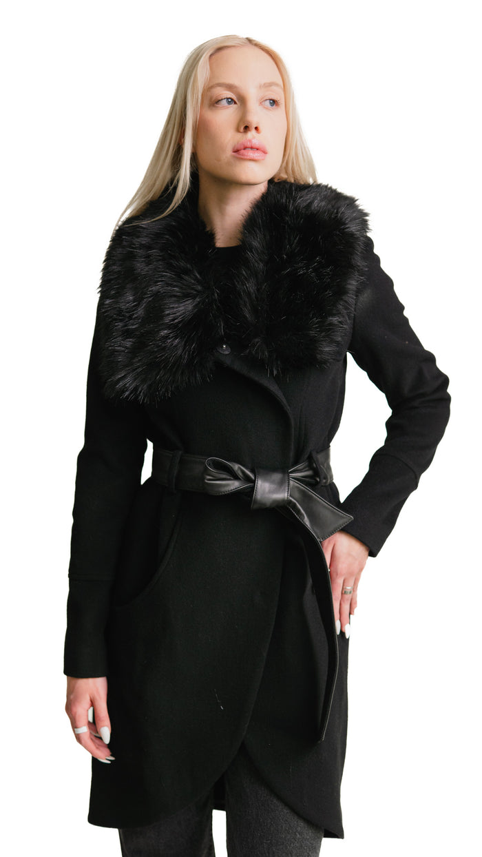 Shasha Jacket with faux fur collar