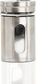 Silver Retro Salt & Pepper Glass Jar Single Shaker