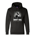Front of Skull Kick Hoodie on white background