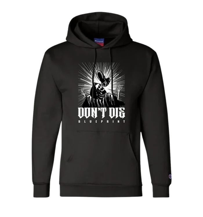 Front of Skull Kick Hoodie on white background