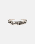 SKY BLUE BRACELET - silver textured cuff bracelet, front view - Cold Culture