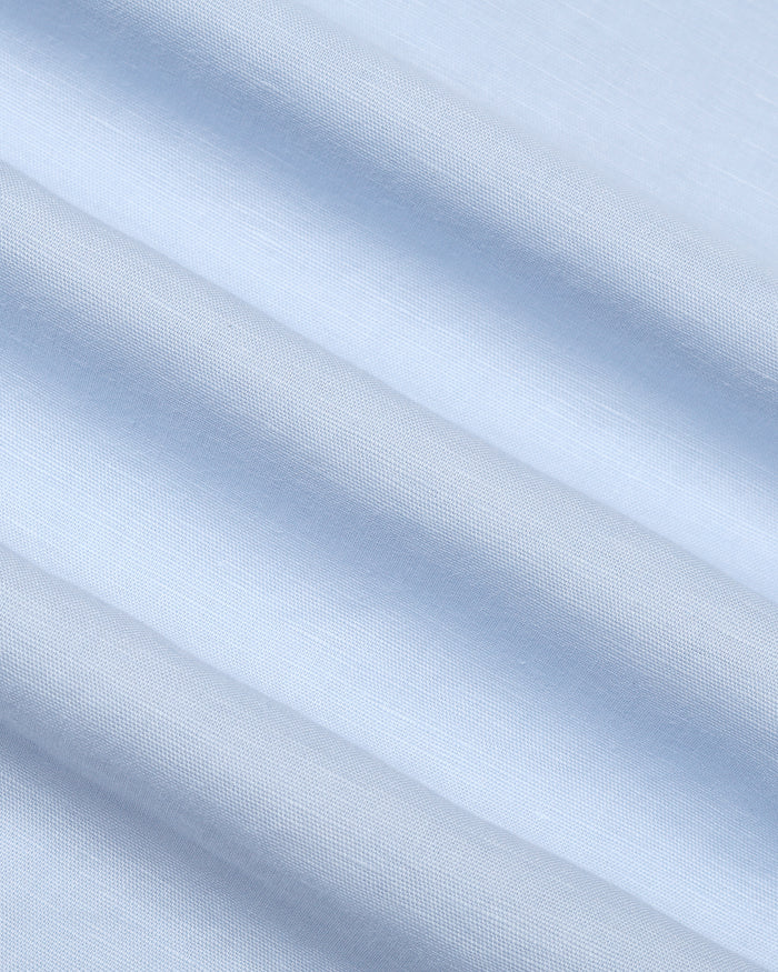 Sky Blue Linen Solid Shirt - Cleo