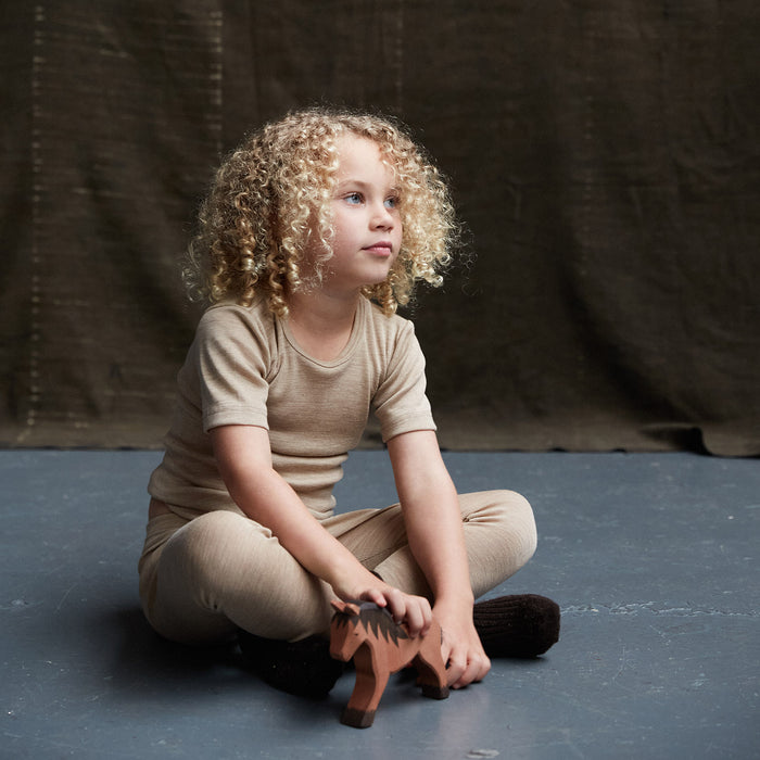 Smew Baby & Kids Top - Merino Wool & Silk - Sandstorm
