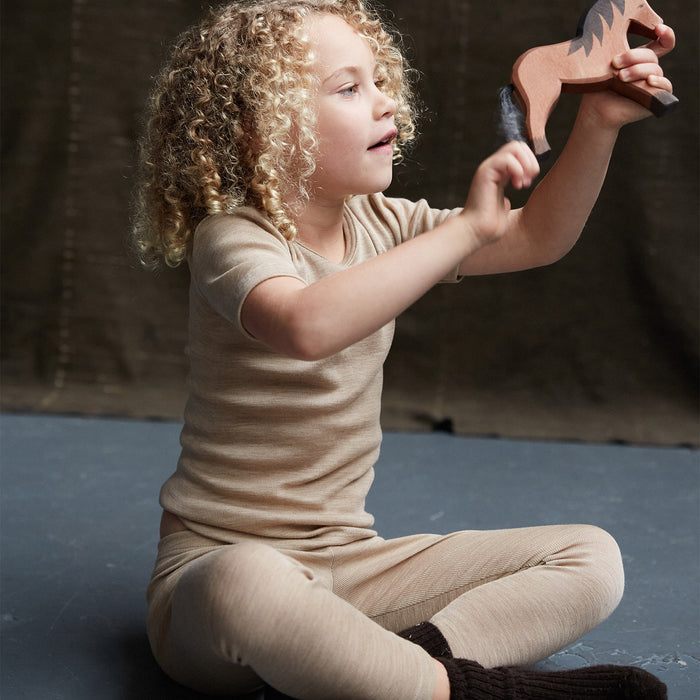 Smew Baby & Kids Top - Merino Wool & Silk - Sandstorm