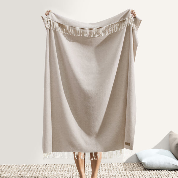 Smokey Mauve Italian Herringbone Throw