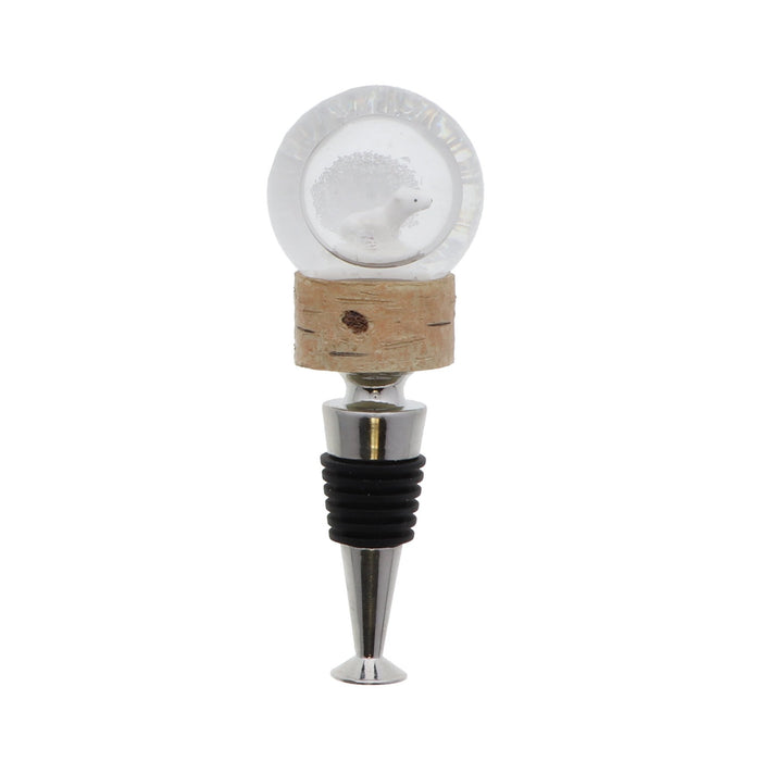 Snow Globe Wine Stopper with White Polar Bear