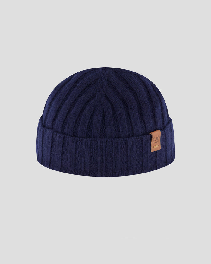 Southern Gents Merino Wool + Cashmere Fisherman Beanie - Navy