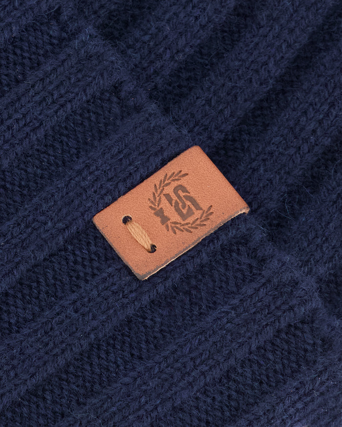 Southern Gents Merino Wool + Cashmere Fisherman Beanie - Navy