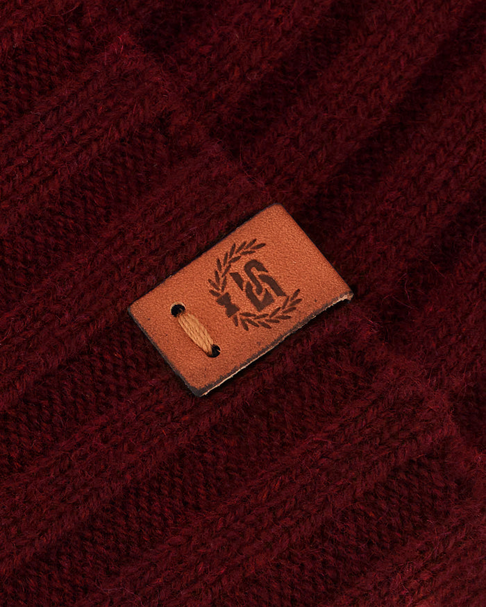 Southern Gents Cashmere + Merino Fisherman Beanie - Rust Red