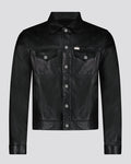 Southern Gents Signature Leather Trucker Jacket - Black
