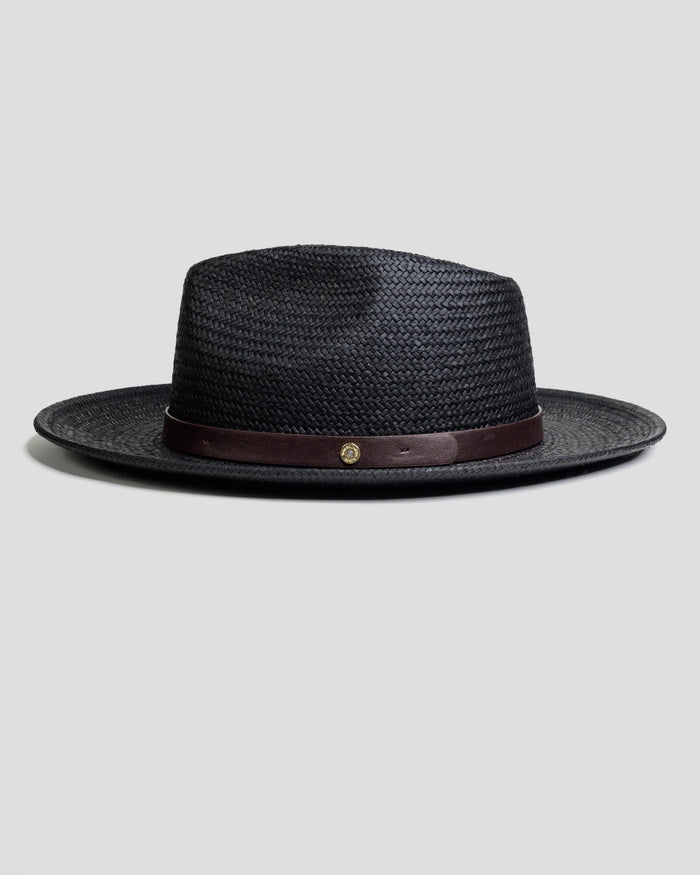 Southern Gents Geoffrey Straw Fedora - Black