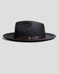Southern Gents Geoffrey Straw Fedora - Black
