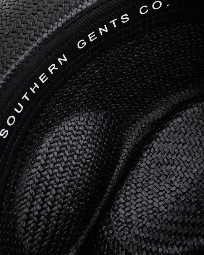 Southern Gents Geoffrey Straw Fedora - Black