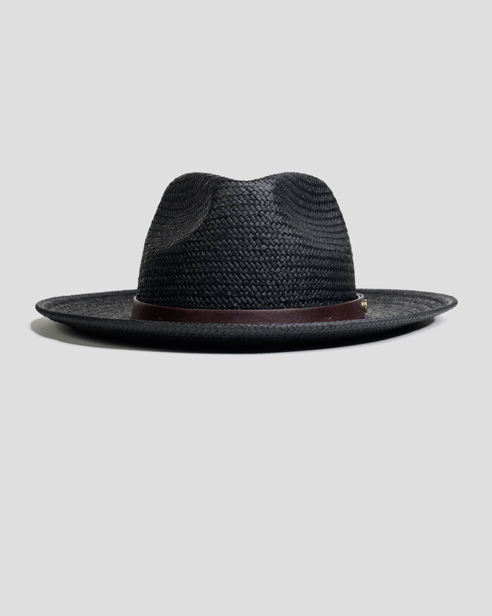 Southern Gents Geoffrey Straw Fedora - Black