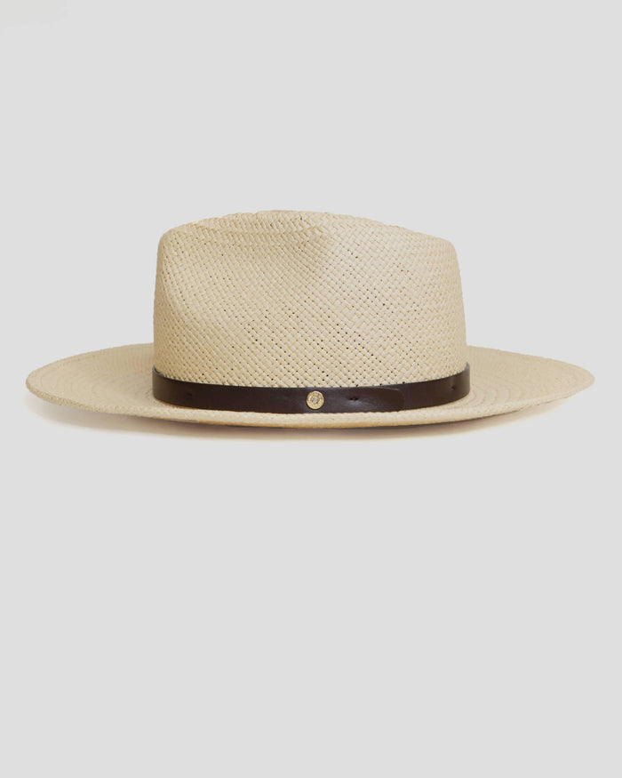Southern Gents Geoffrey Straw Fedora Hat - Natural