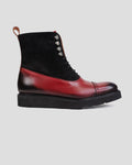 Southern Gents Men's Logan Captoe Boot - Black + Cherry Red