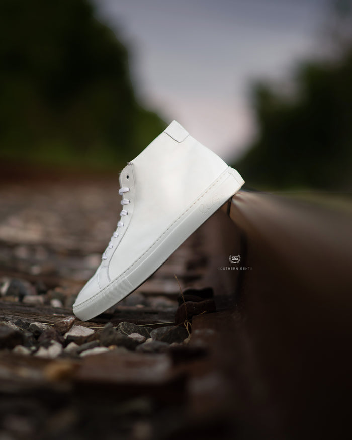 Southern Gents Mid Top Sneaker - White