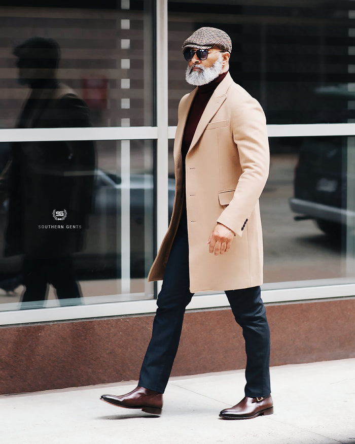 Southern Gents Single Breasted Overcoat  – Camel