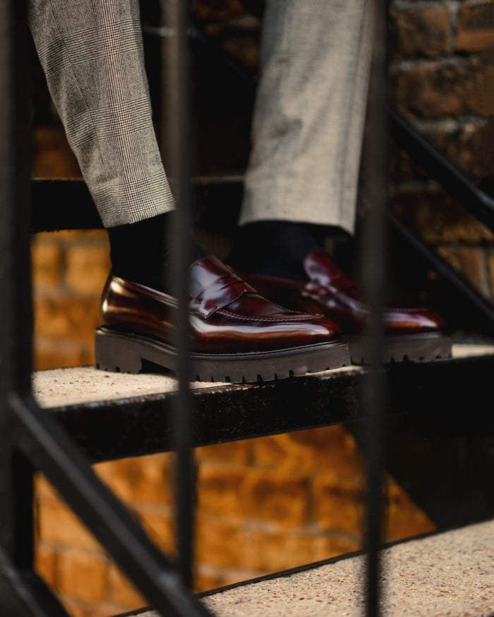 Southern Gents Smithson Penny Lug Loafer – Bordeaux