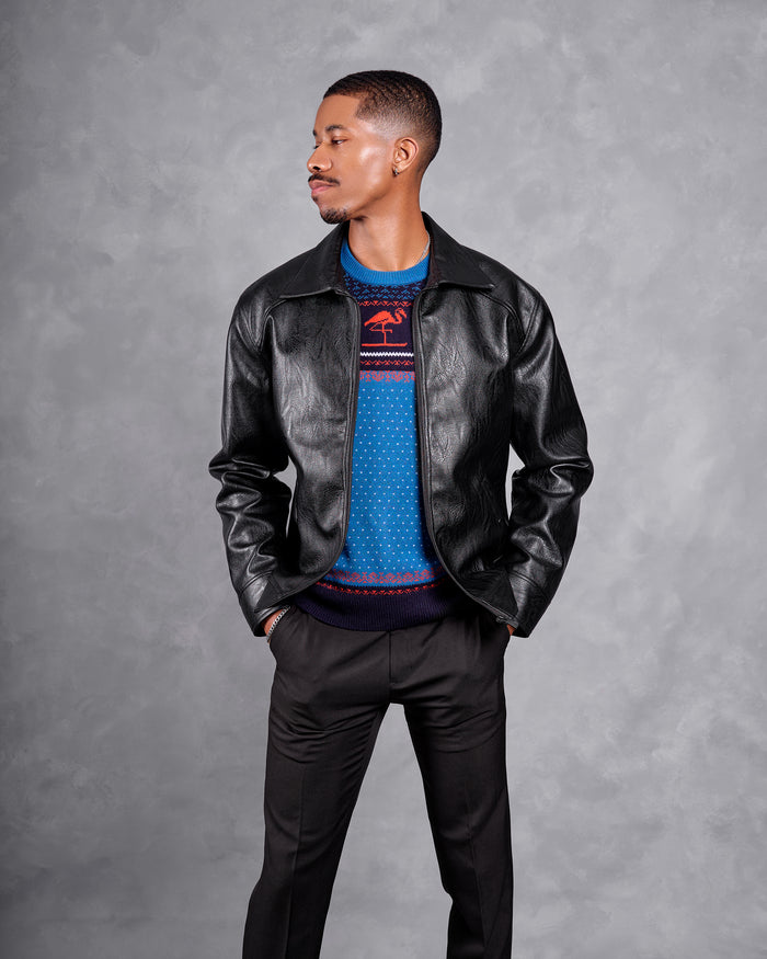 Southern Gents Leather Trucker Jacket - Black